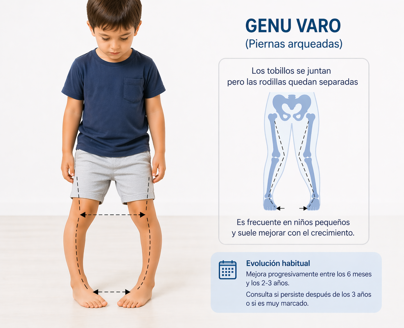 Segunda ilustración adicional de genu varo o piernas arqueadas.